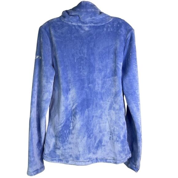 Roxy Tundra Warm Fleece Jacket Womens M Light Blue Zip Up Fuzzy Stand Collar NWT - Picture 3 of 10